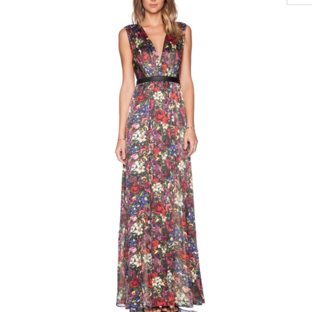 Alice & Olivia ‘Tress’ silk maxi gown size 4